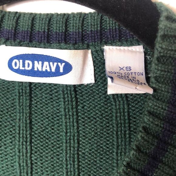 Old Navy Womens Cotton V-Neck Sleeveless Ribbed Knit Pullover Sweater Green XS - Picture 2 of 3